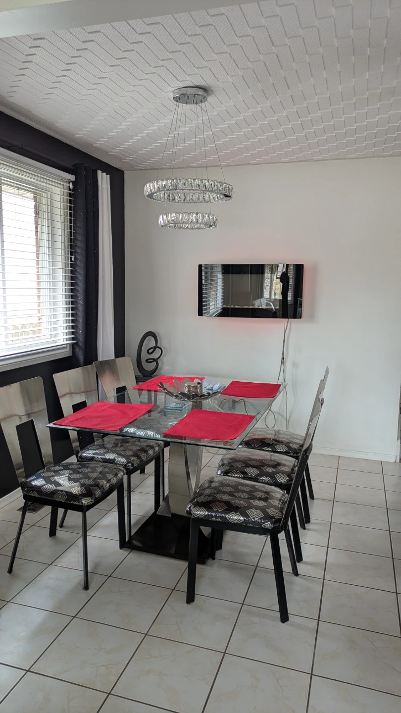 Glass Dining Table and 6 Chairs Set