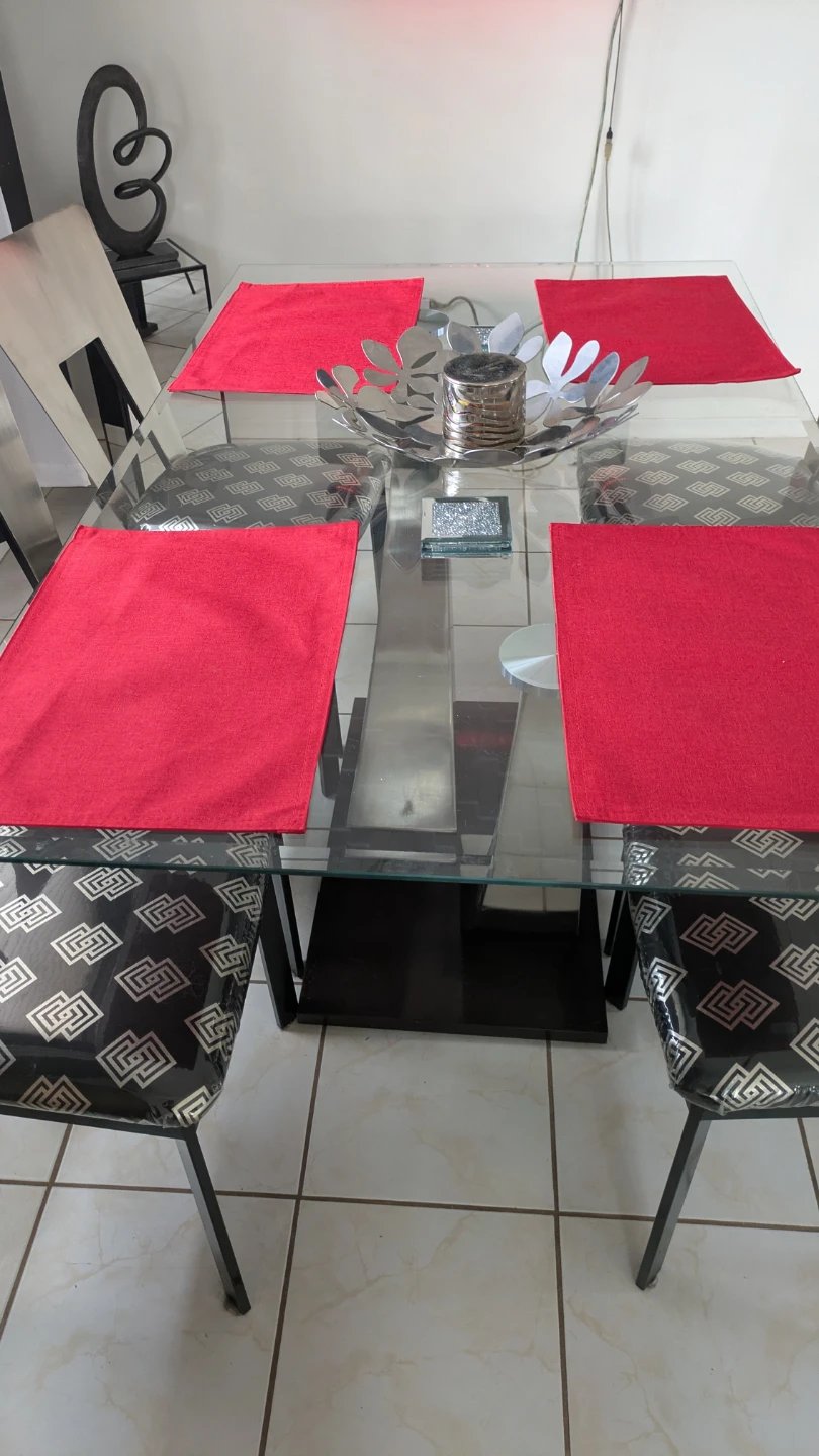 Glass Dining Table and 6 Chairs Set - photo 2