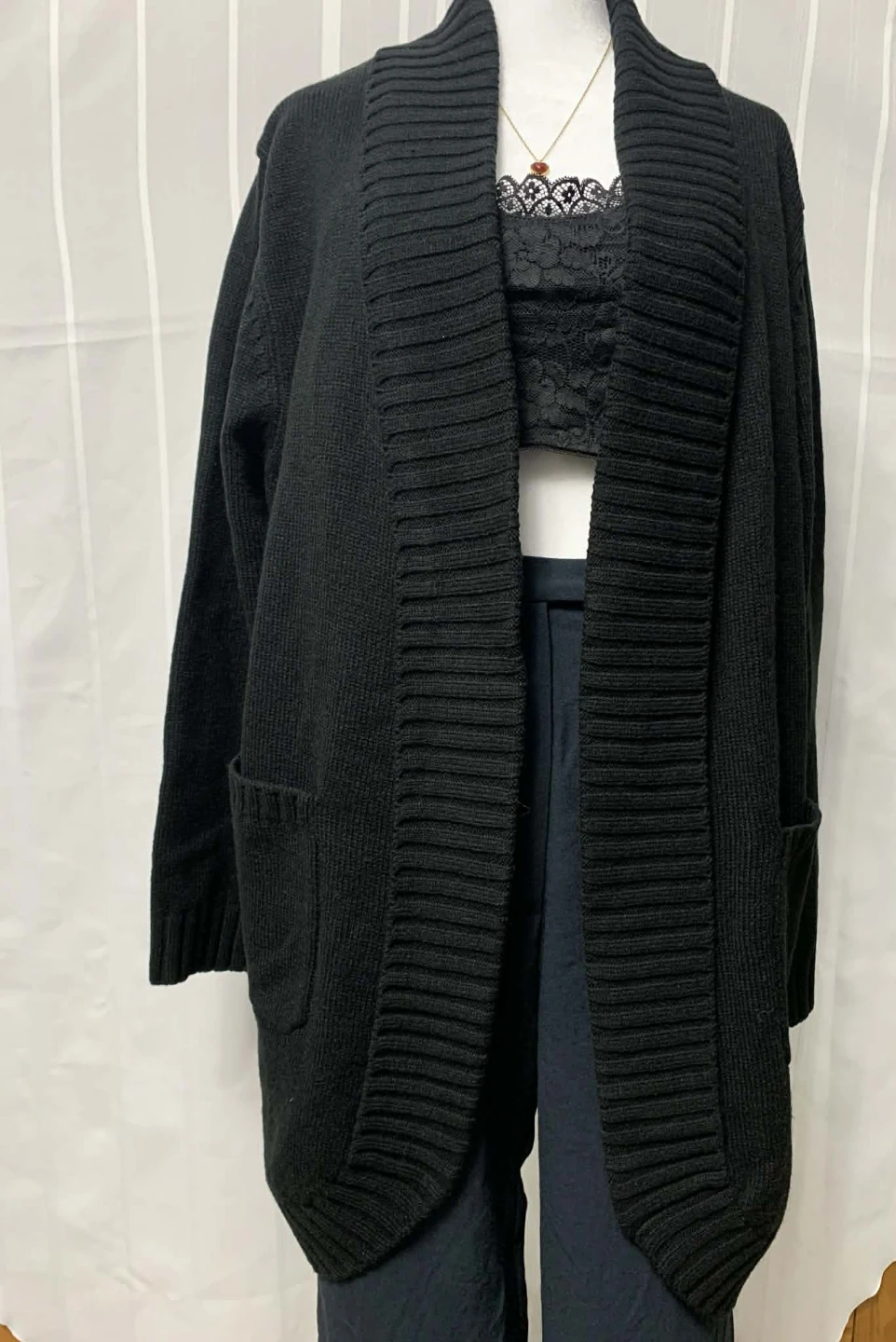 GRACE KARIN Black Open Front Cardigan XL - photo 3