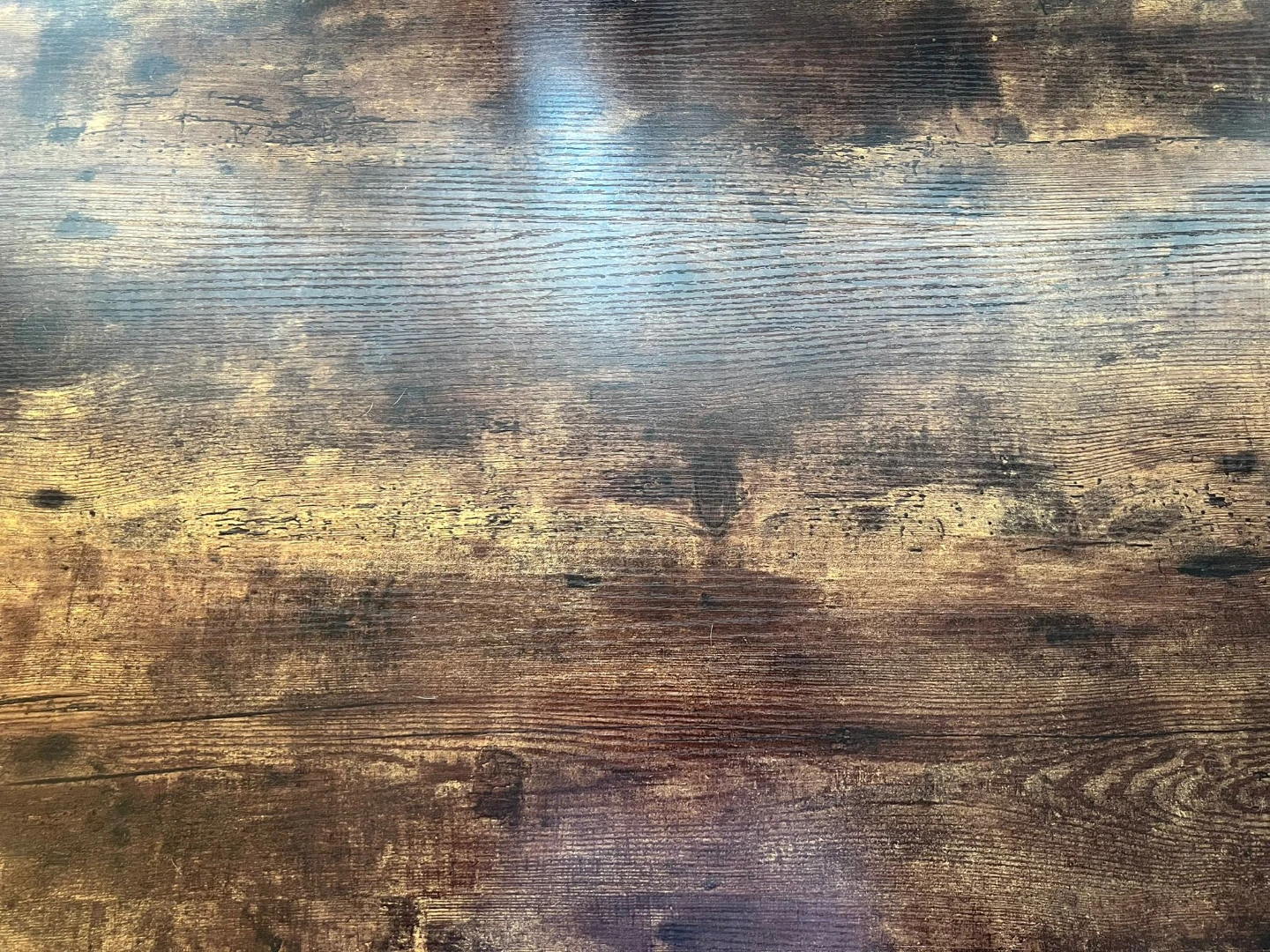 Rustic Wood Grain Desk with Black Metal Frame - photo 3