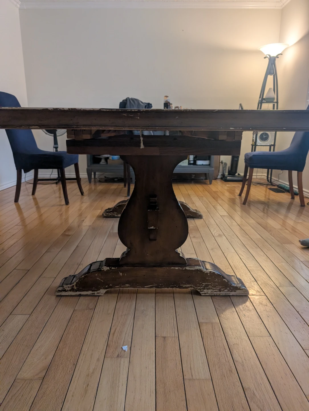 Wooden Dining Table with Extendable Leaf - photo 3