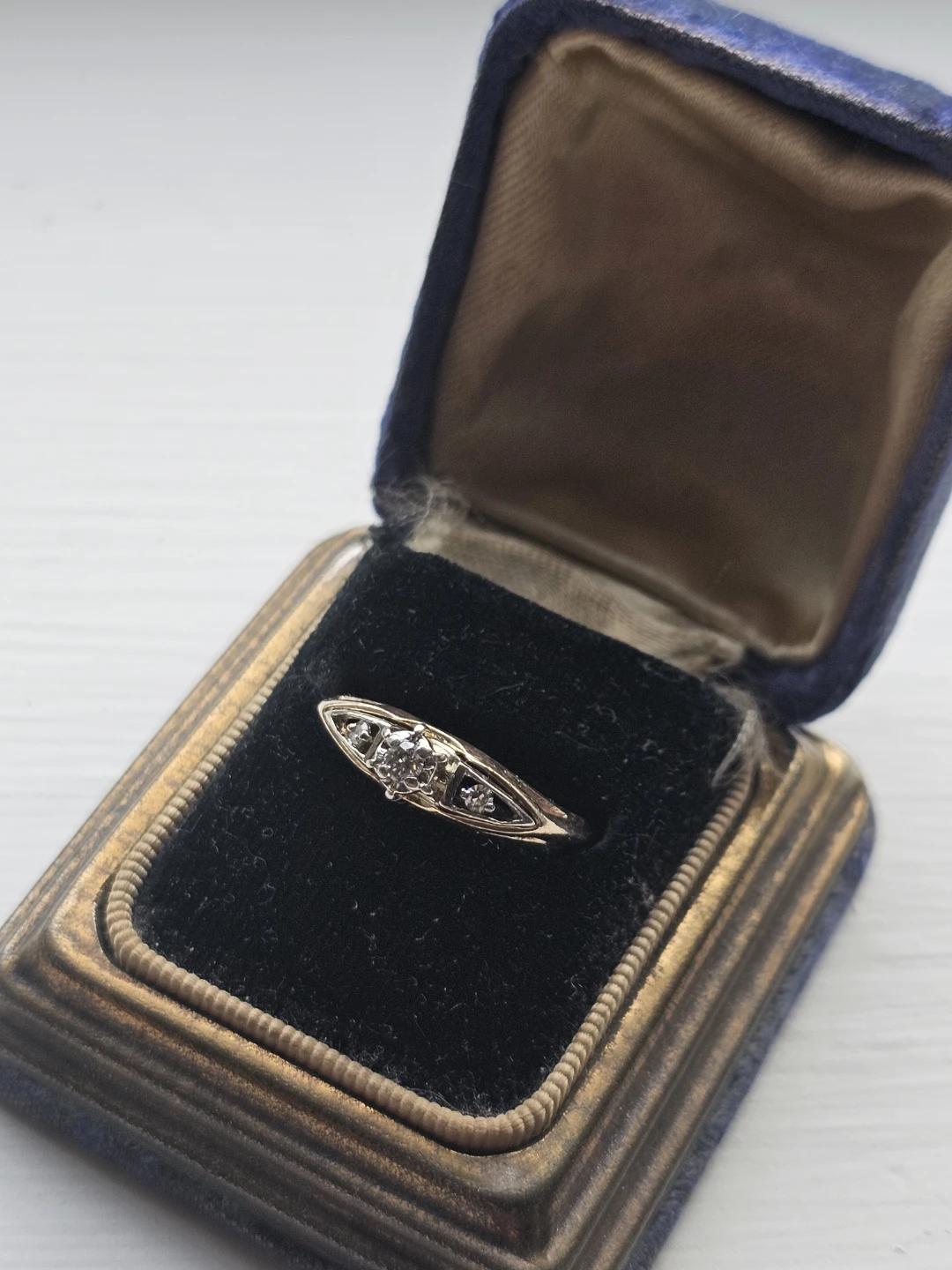 Diamonds 14k gold. Promise ring. Lovely. Ring size 7/8 - photo 3