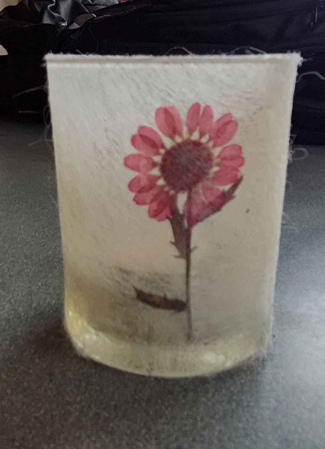 Pressed Flower Candle Holder