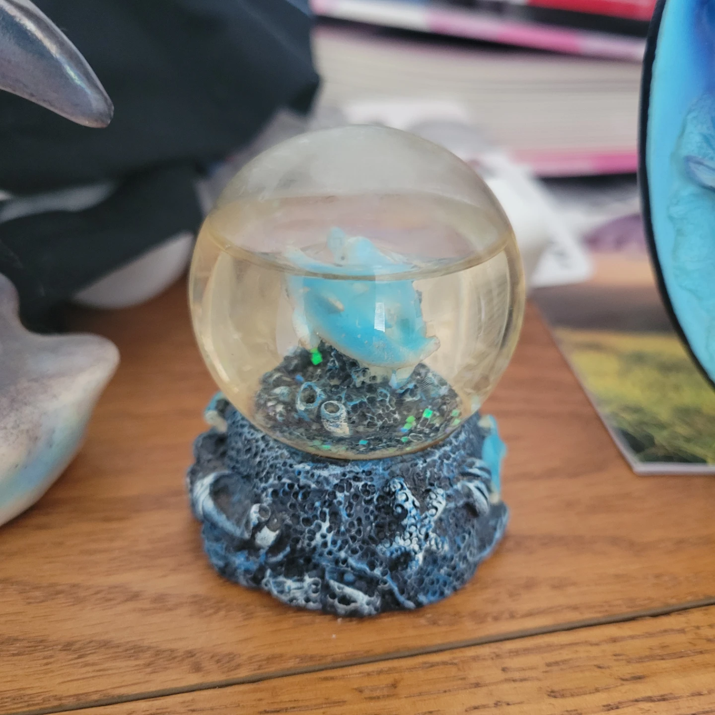 Decorative Snow Globe with Blue Bird Figure - photo 2