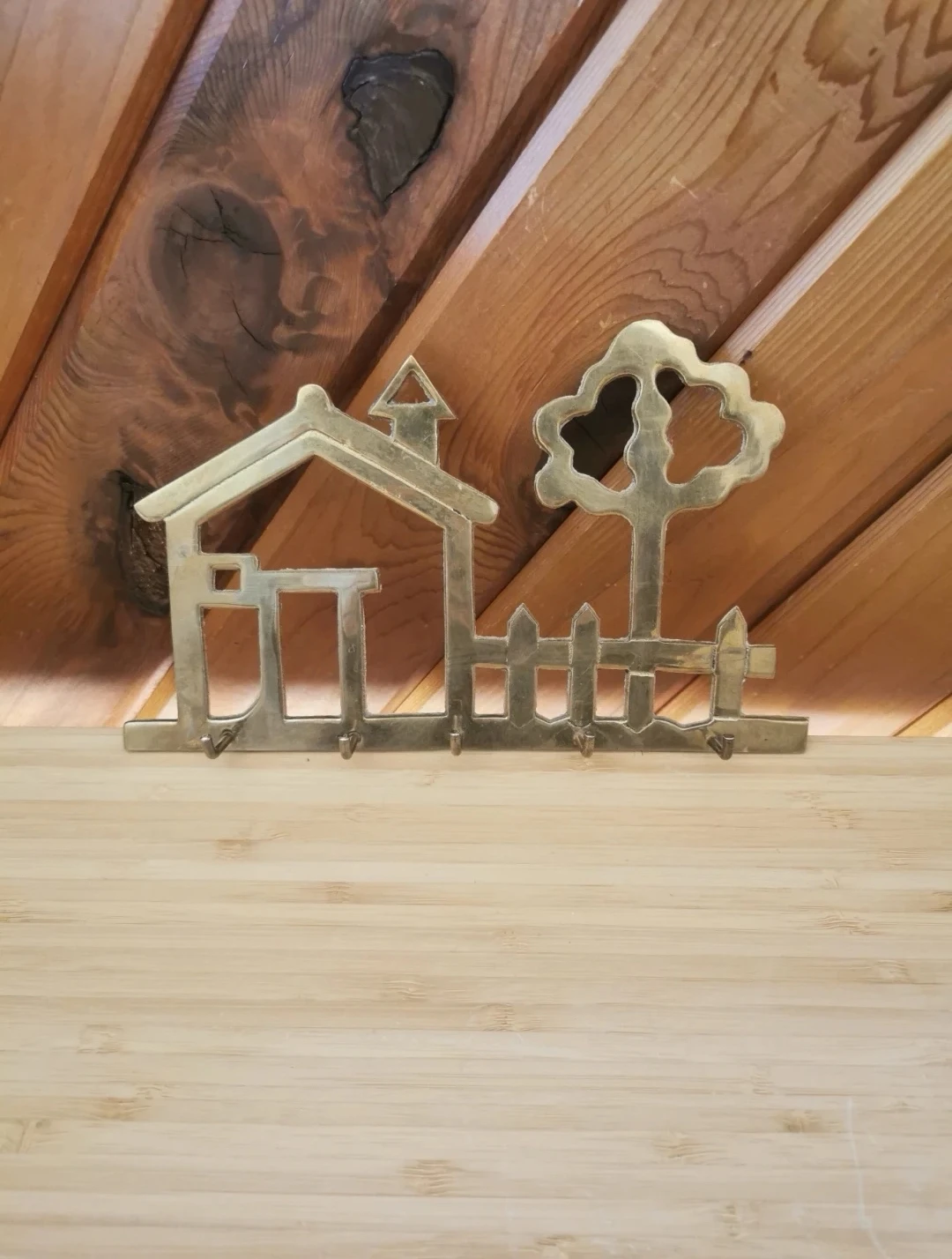 Vintage Brass Wall Key Holder - photo 2