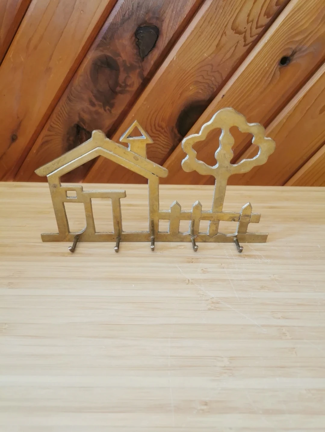 Vintage Brass Wall Key Holder - photo 3