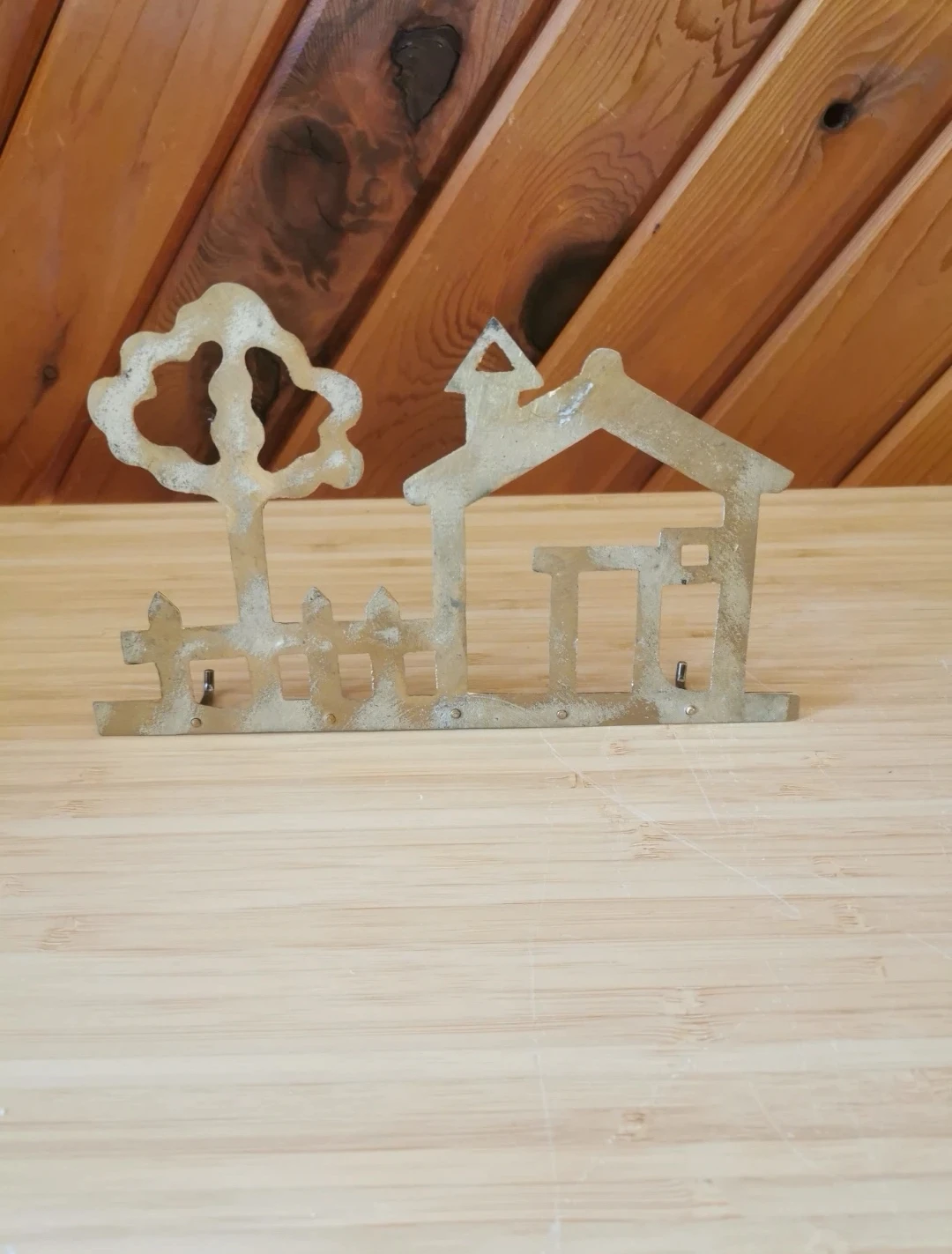 Vintage Brass Wall Key Holder - photo 4