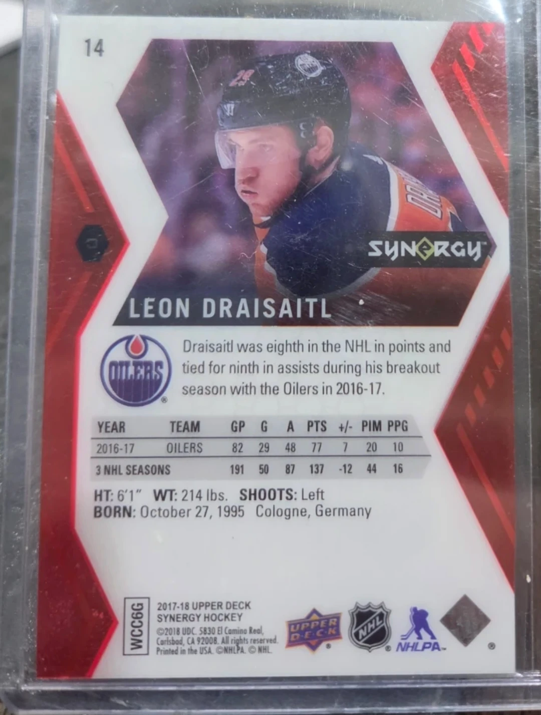 2017-18 Upper Deck Synergy Leon Draisaitl Hockey Card - photo 2