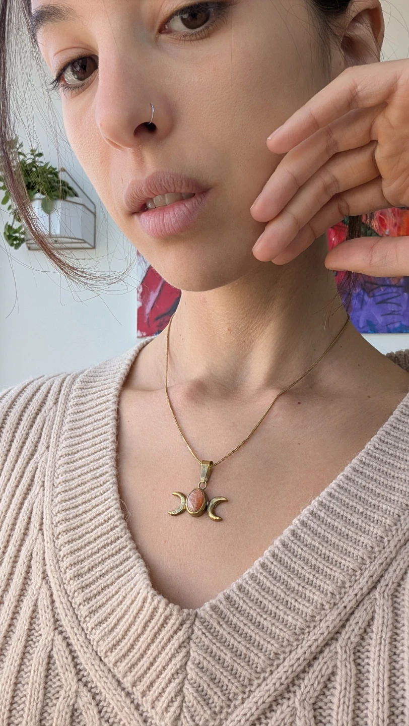 Handmade Necklace with Carnelian Stone