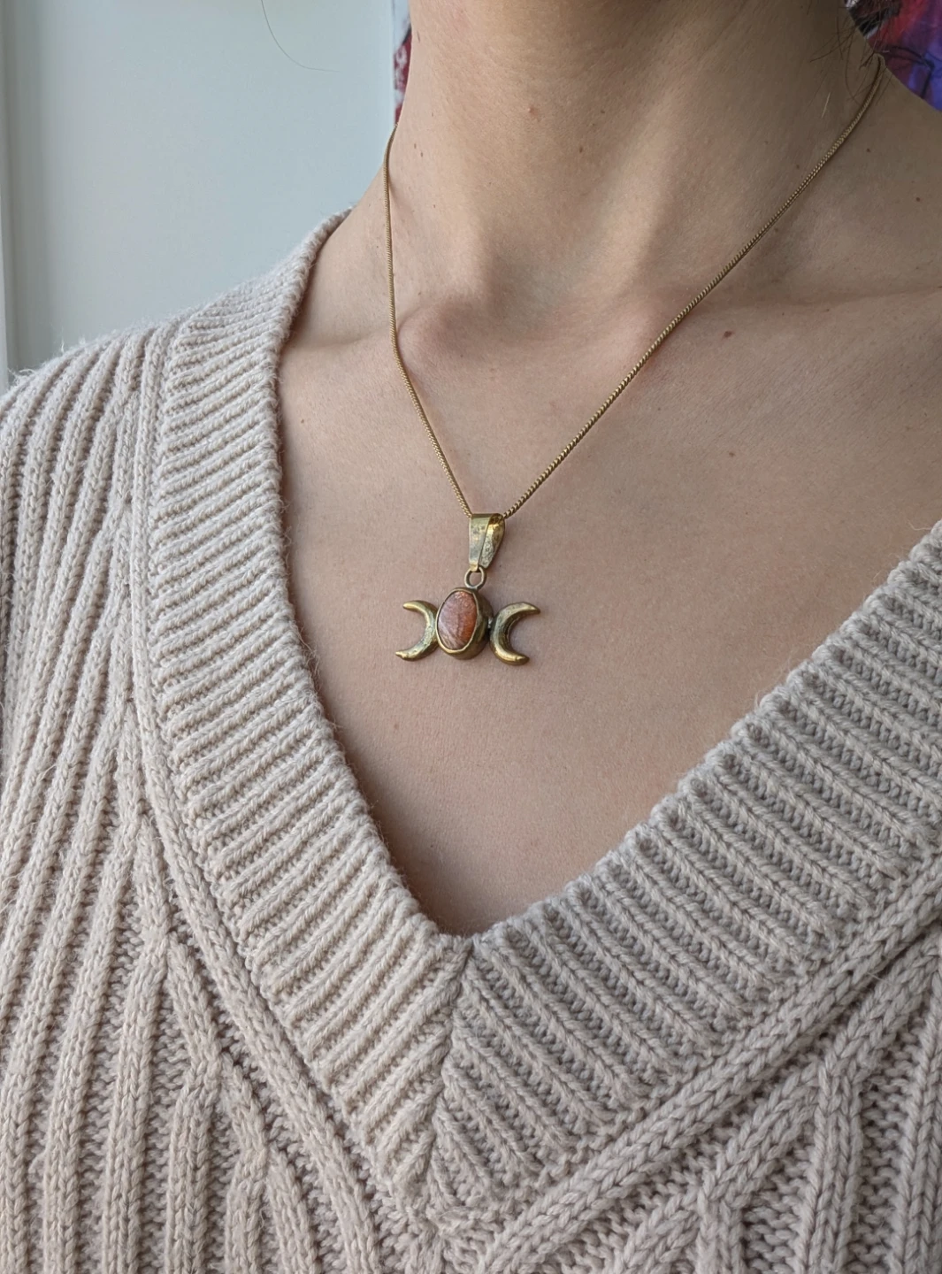 Handmade Necklace with Carnelian Stone - photo 2