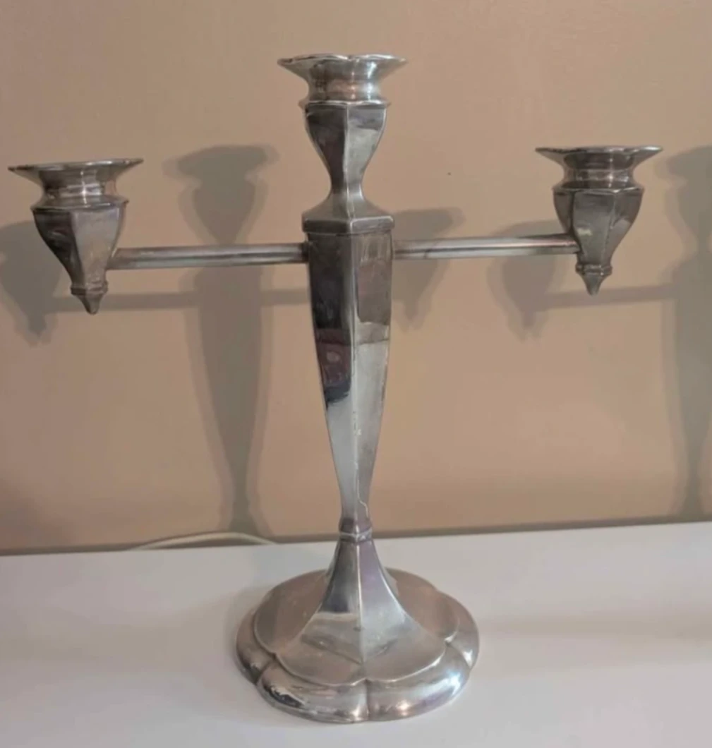 2 Silver Plated 3-Light Candlestick Holder - photo 2