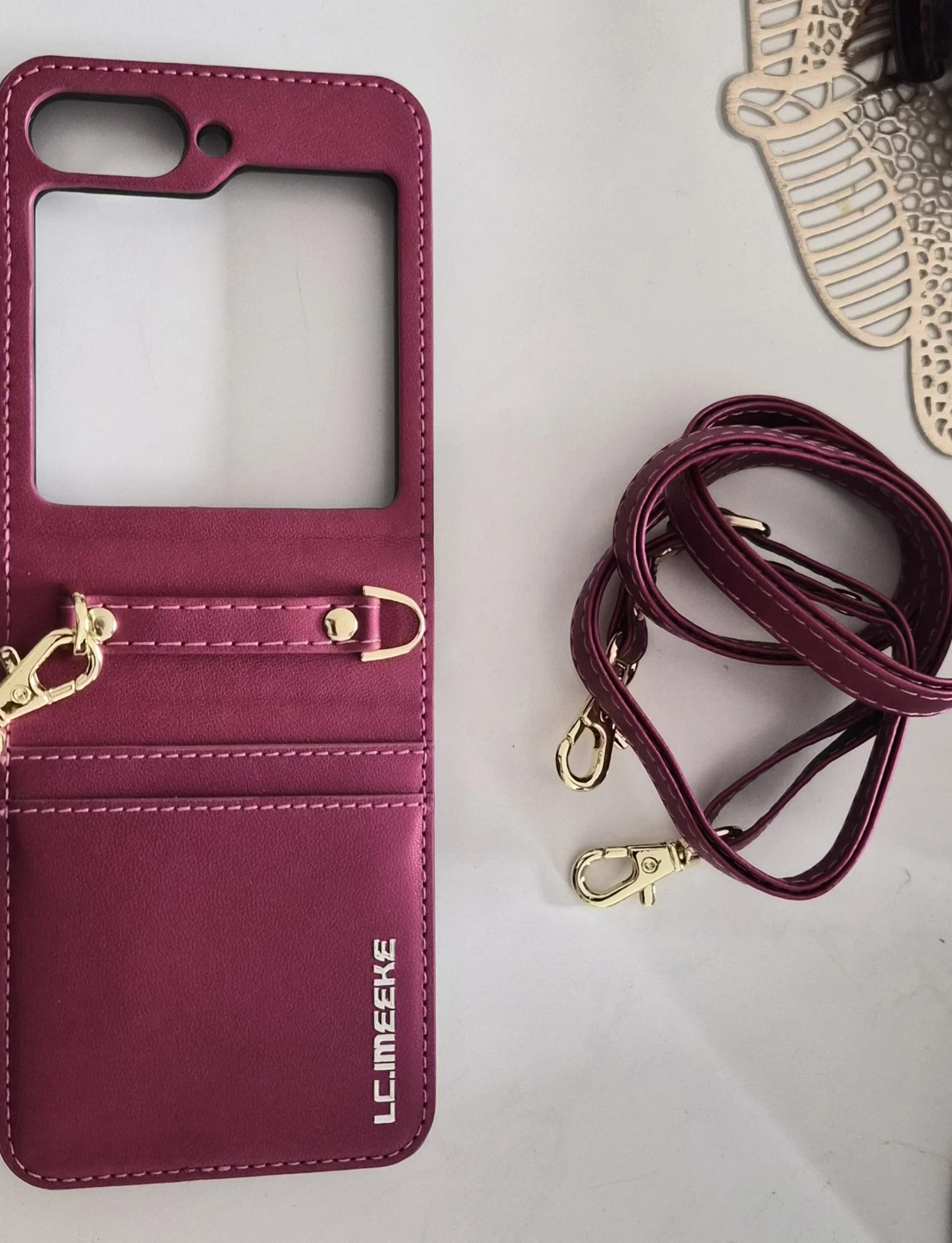 Samsung Zflip6  Wallet Phone Case with Card Slots - Magenta