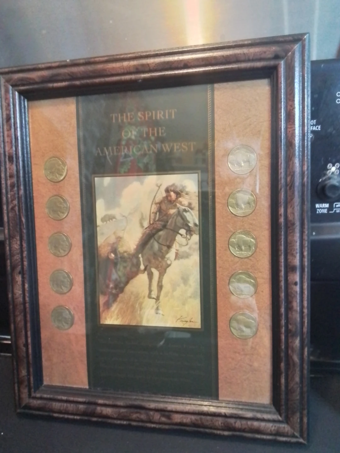 Framed "Spirit of the American West" Buffalo Nickel Display