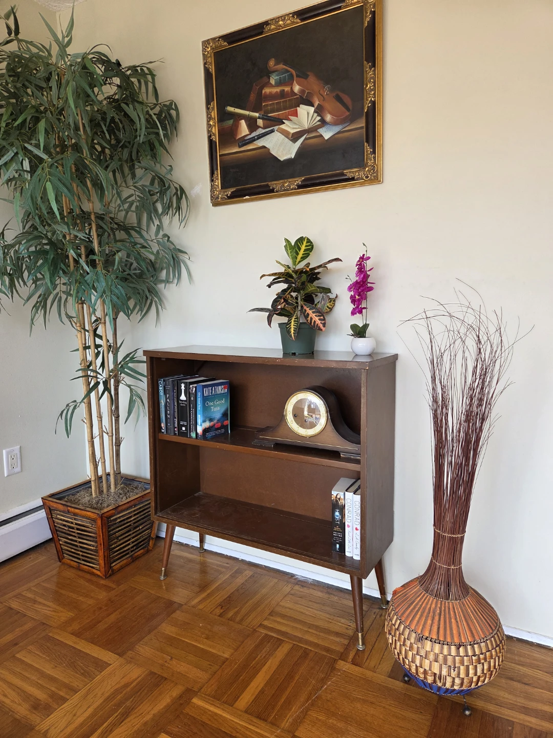 MCM Walnut Finish Narrow Two Tier Bookcase - photo 2