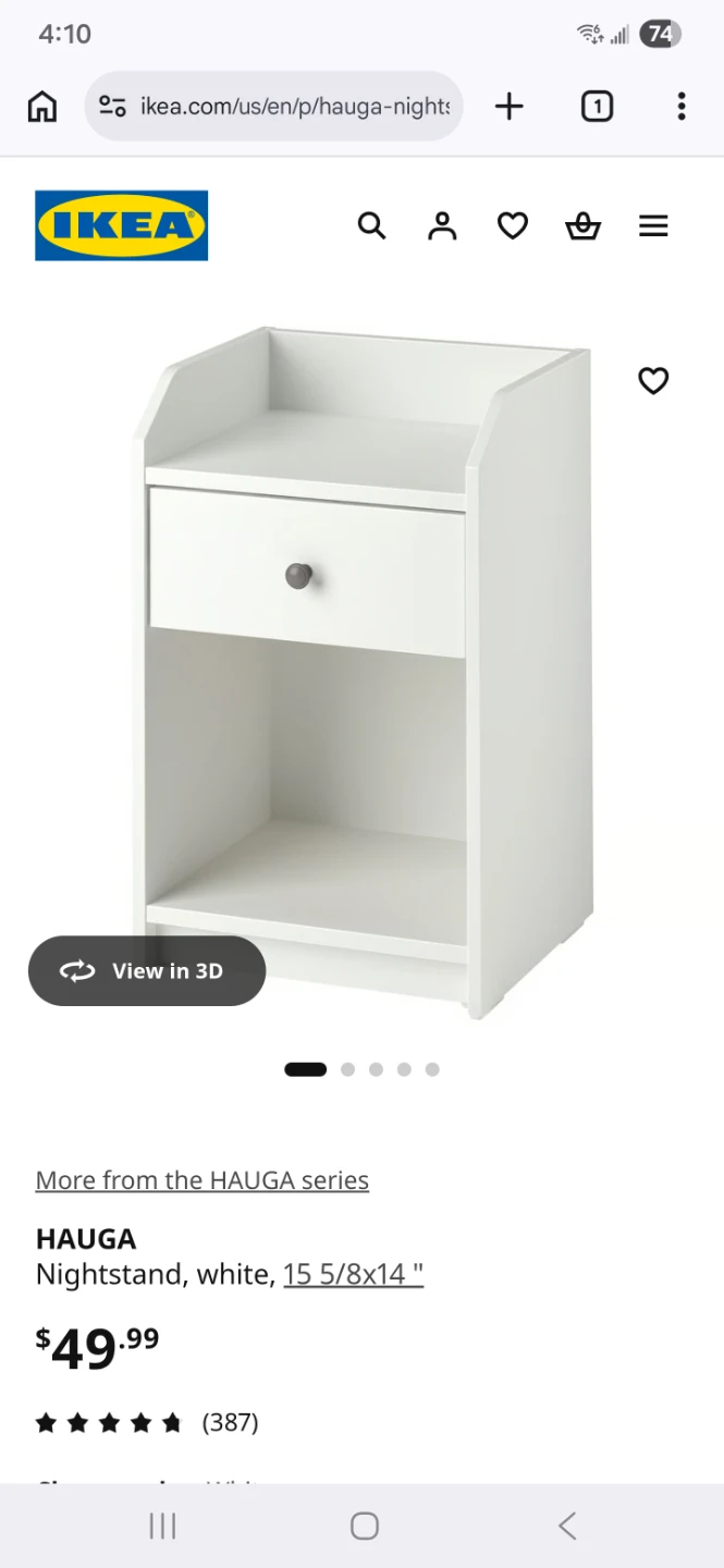 IKEA HAUGS Nightstand White - photo 2