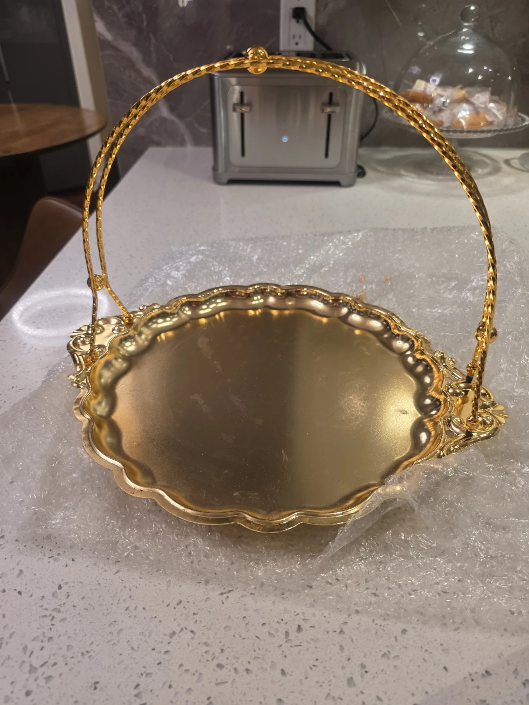 Decorative Gold Serving Basket