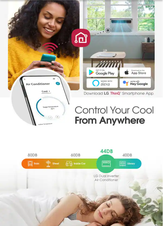LG DUAL Inverter 10,000Btu Wi-Fi SMART Window AC Unit - photo 4