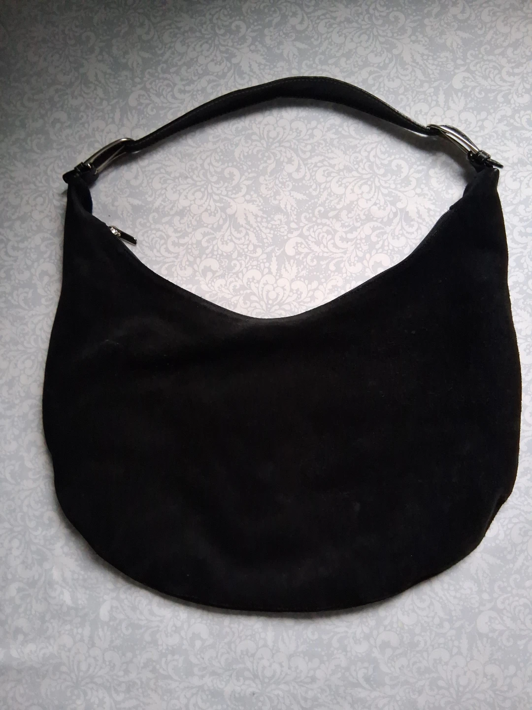 Dabnier Black Suede Hobo Bag