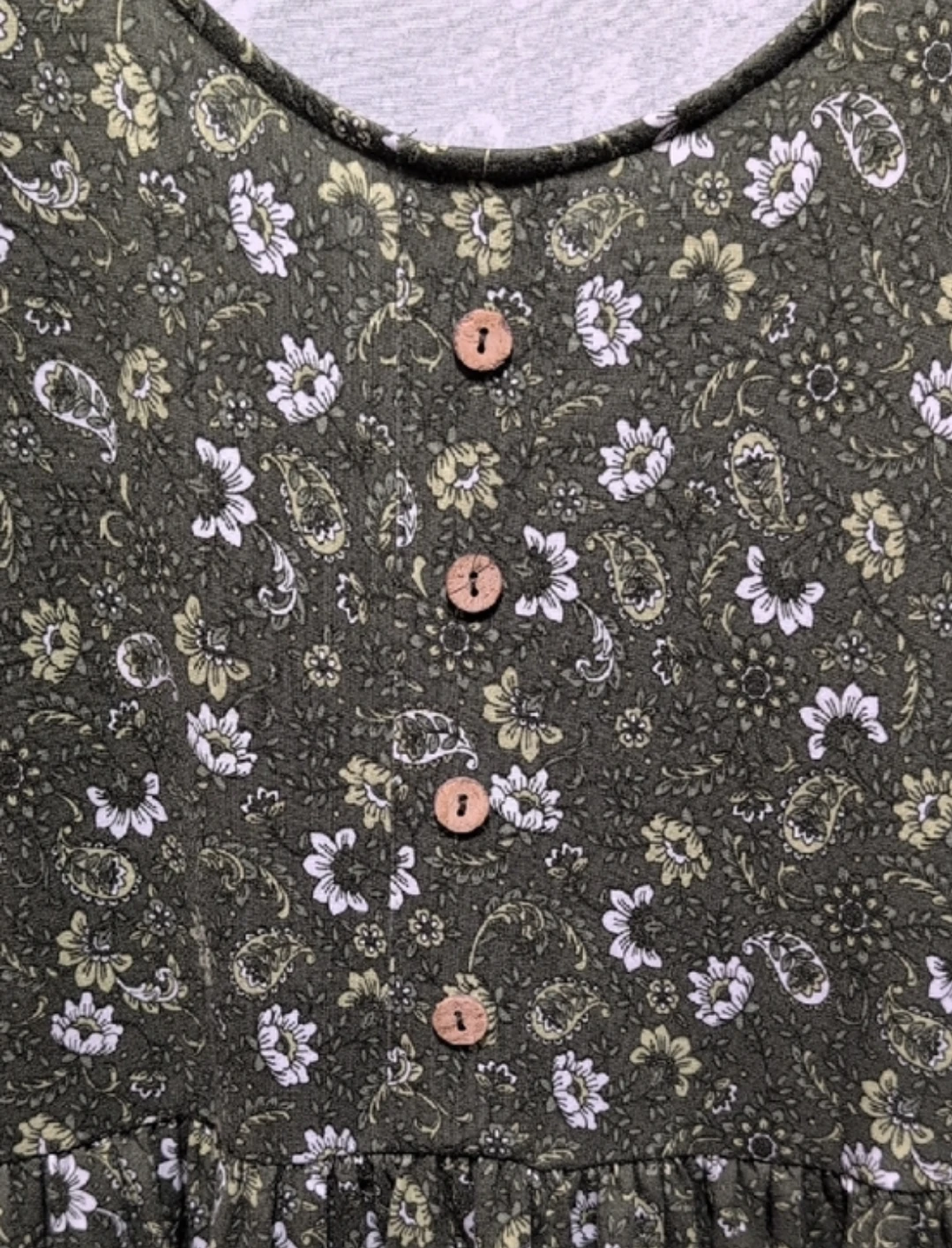 Lily Morgan Green Floral Print Button-Up Dress - Size L/G - photo 2