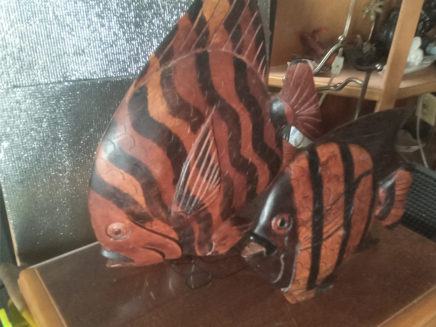 Wooden Angelfish Decorative Sculpture