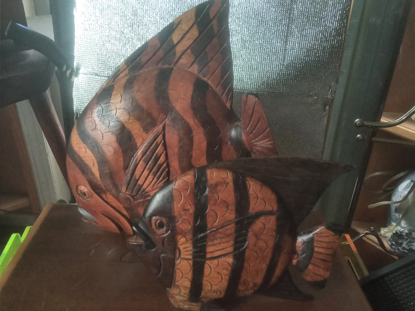 Wooden Angelfish Decorative Sculpture - photo 2