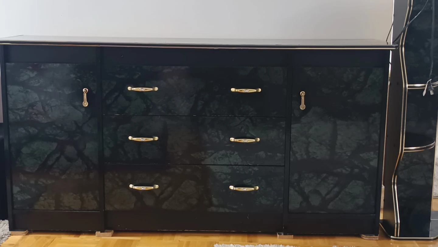 Black Dresser with Mirror