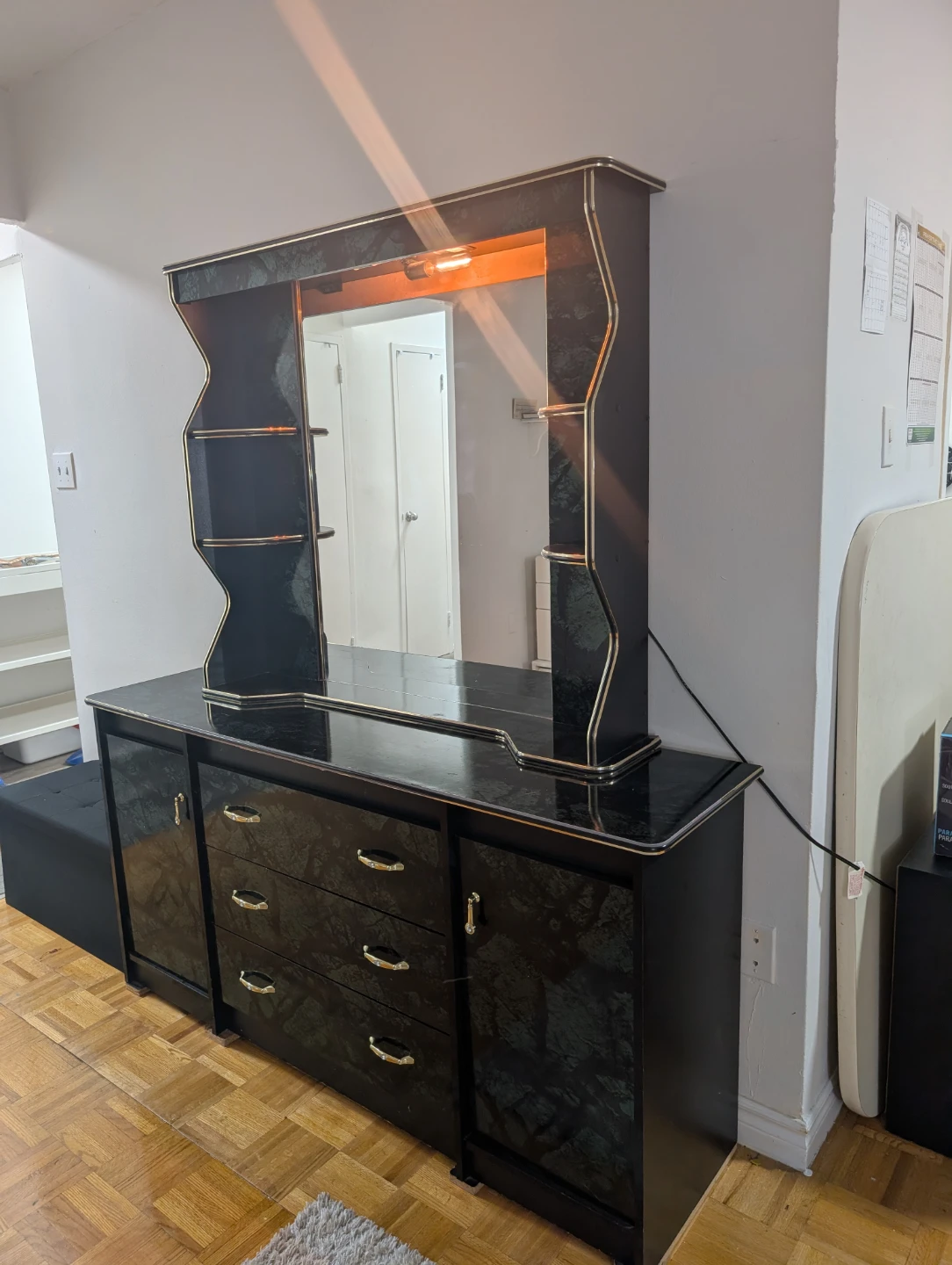 Black Dresser with Mirror - photo 3