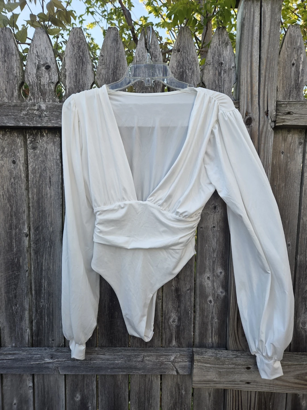 White Long Sleeve Bodysuit