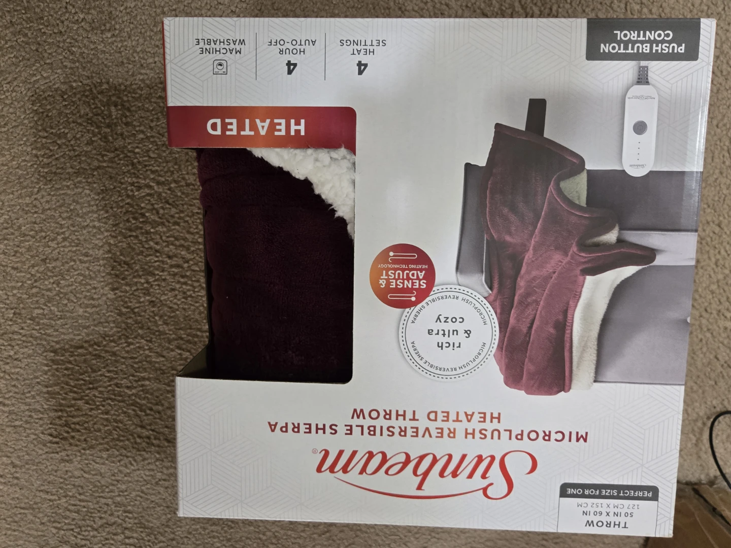 Sunbeam Microlush Reversible Sherpa Heated Throw - photo 2