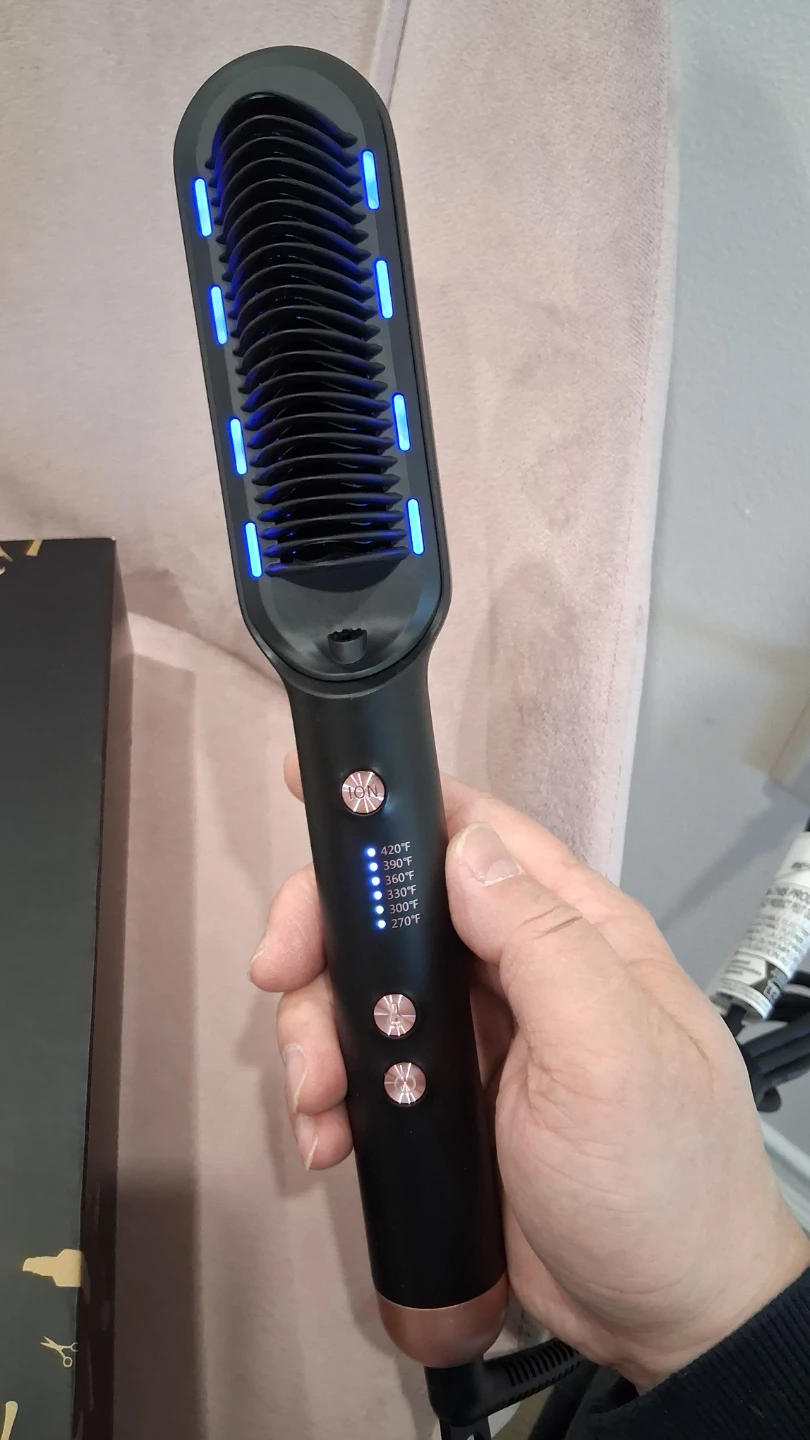 Hair Straightener Brush Comb Negative lonic