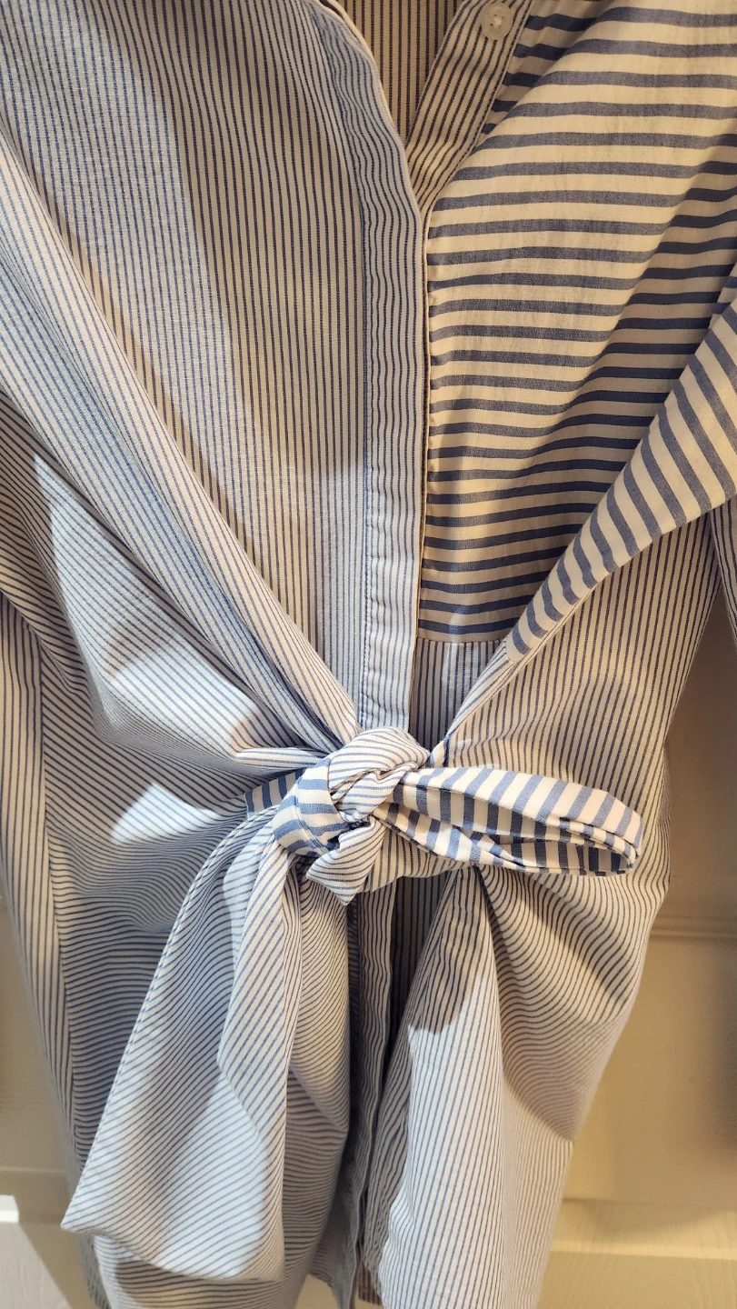 Striped Tie-Front Shirt - Size L - photo 2