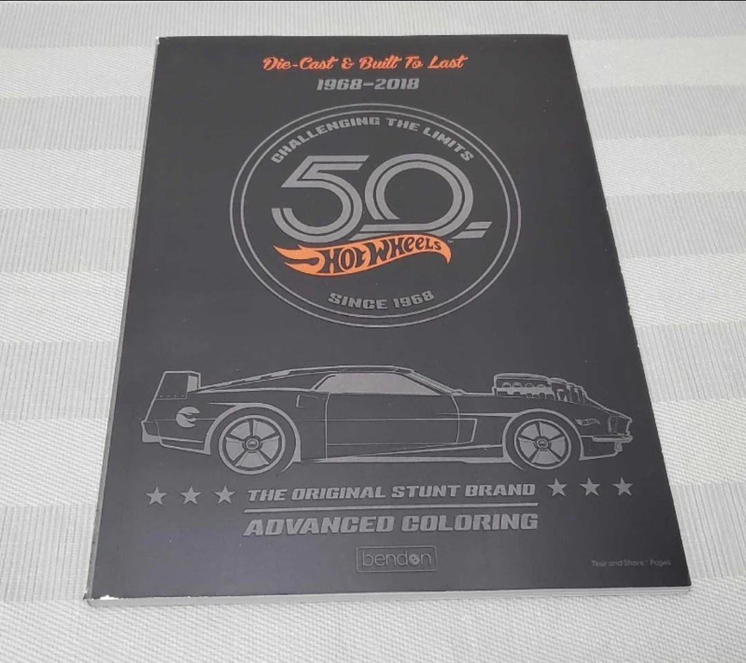 New Hotwheels 50th anniversary advance coloring book