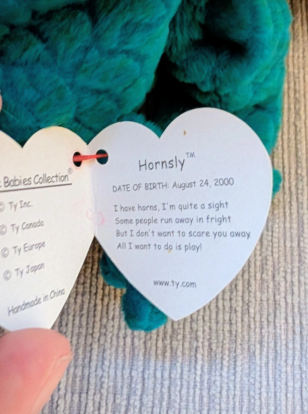 Ty Beanie Babies Hornsly Dinosaur Plush - photo 2