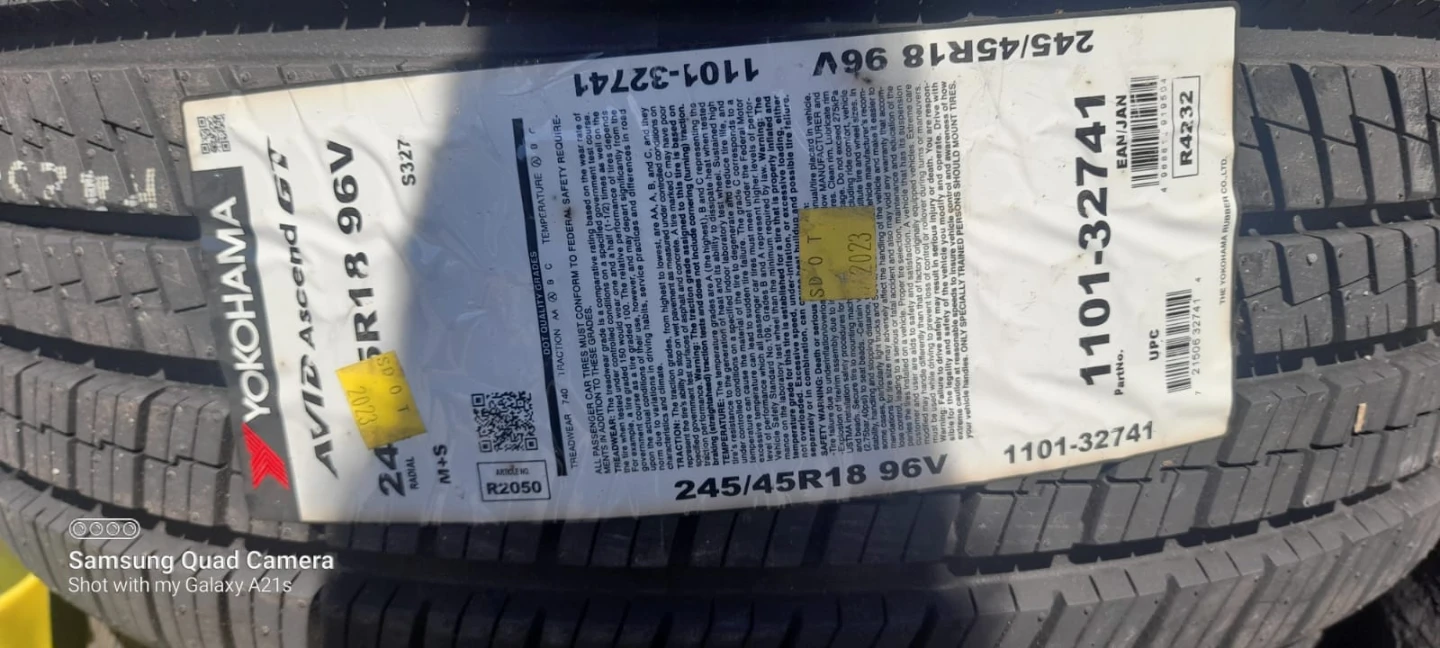 4 Yokohama AVID Ascend GT Tires 245/45R18 96V - photo 3