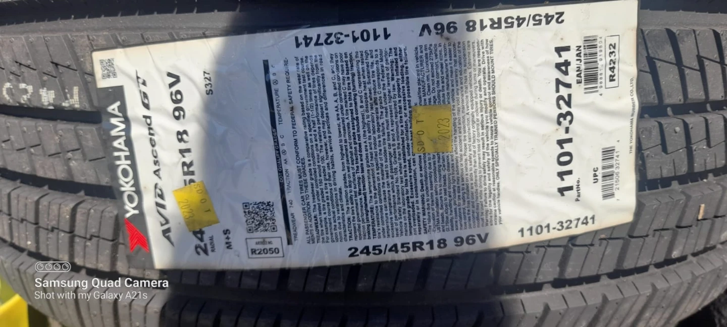 4 Yokohama AVID Ascend GT Tires 245/45R18 96V - photo 5