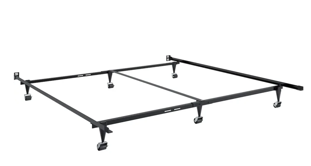 Metal Bed Frame with Wheels