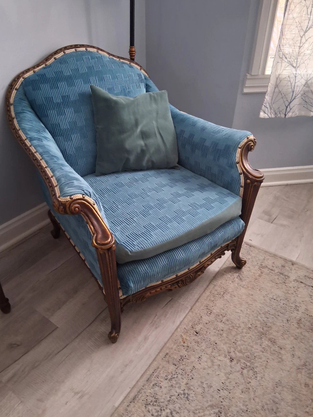 Antique Blue Sofa and Armchair Set - photo 3