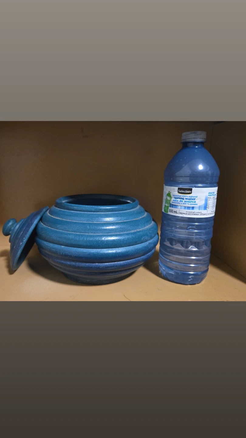 Blue Ceramic Decorative Pot with Lid - photo 3