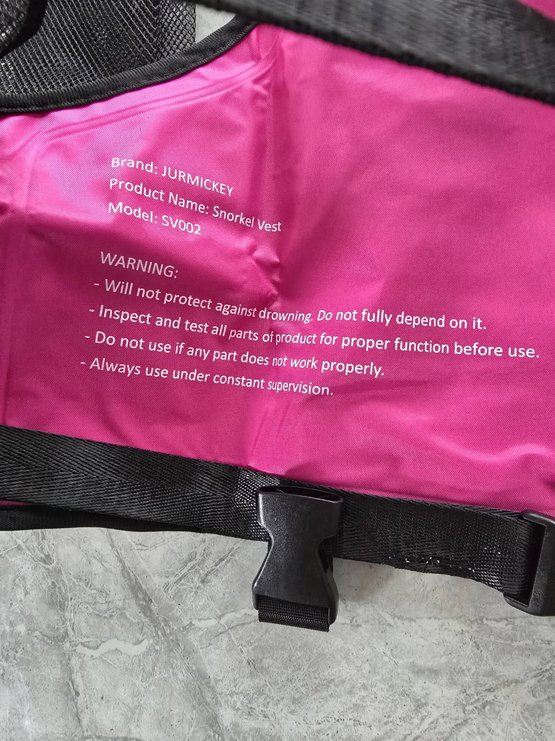 JURMICKEY Pink Inflatable Snorkel Vest SV002 - photo 5