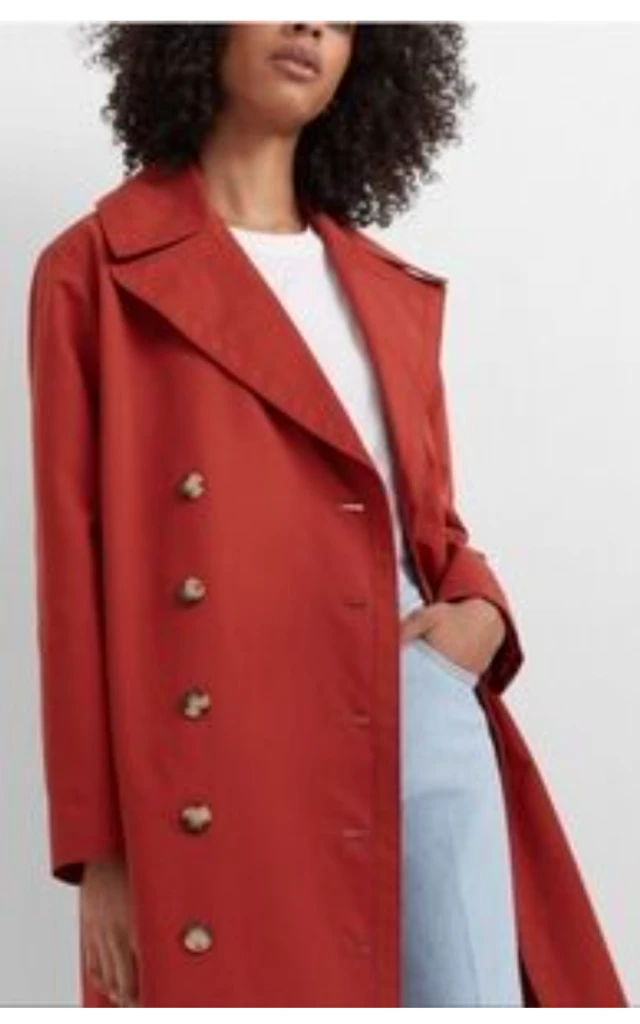 Club Monaco Double-Breasted Trench Coat