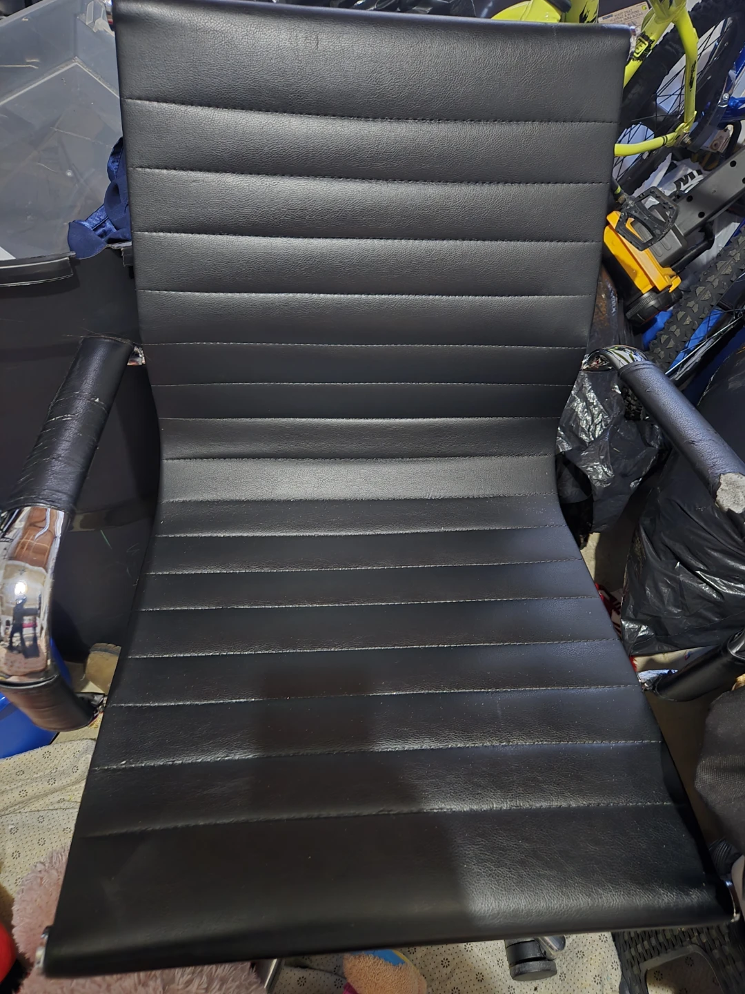 Black Faux Leather Office Chair