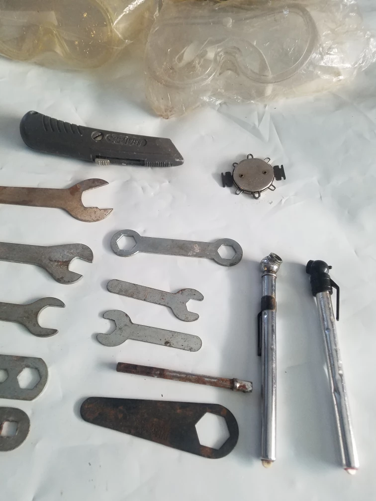 Assorted Wrenches, Safety Goggles, and Tire Pressure Gauges - photo 2