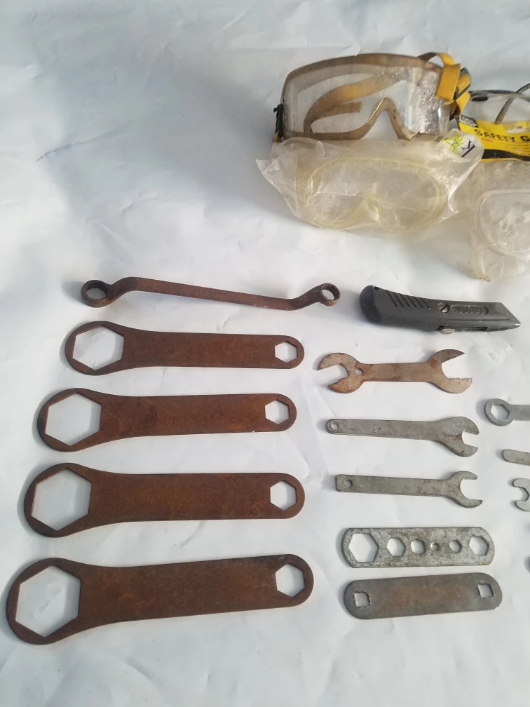 Assorted Wrenches, Safety Goggles, and Tire Pressure Gauges - photo 3