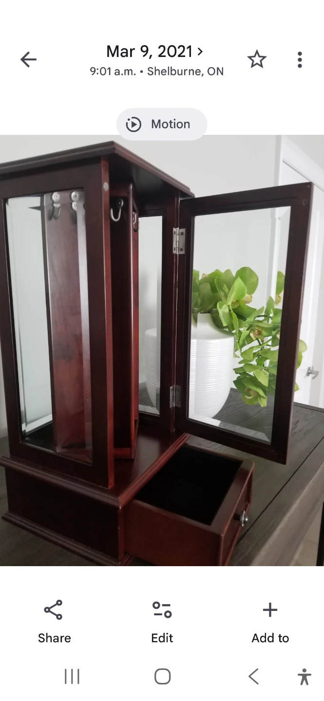 Wooden Jewellery Box with Glass Door