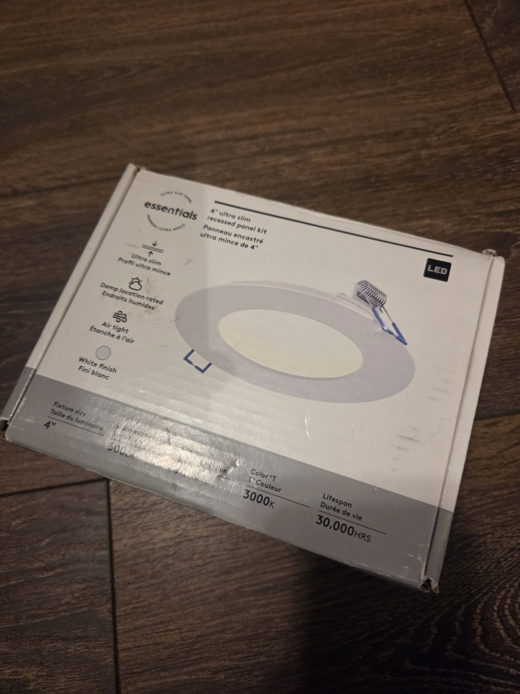 Essentials 4" Ultra Slim Recessed Panel LED Light Kit