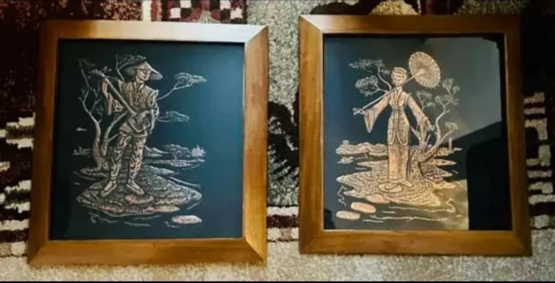 1950's Robert A. Brenholtz Japan Copper Etched Wall Art - photo 2