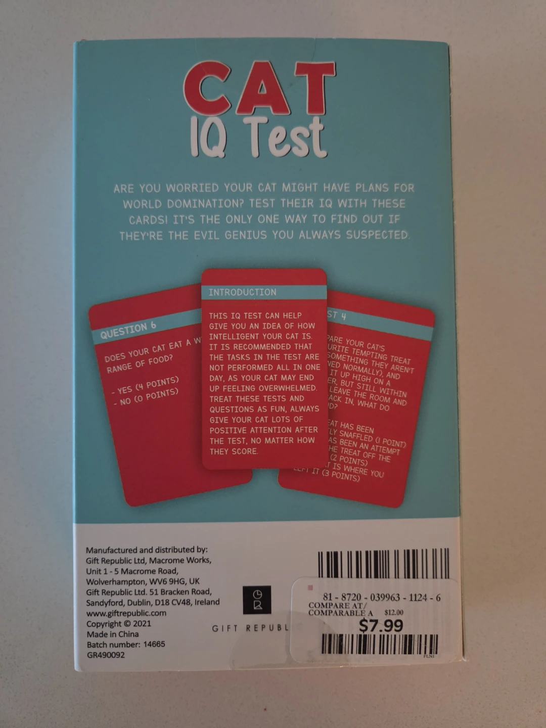 Cat IQ Test Game Cards - photo 3