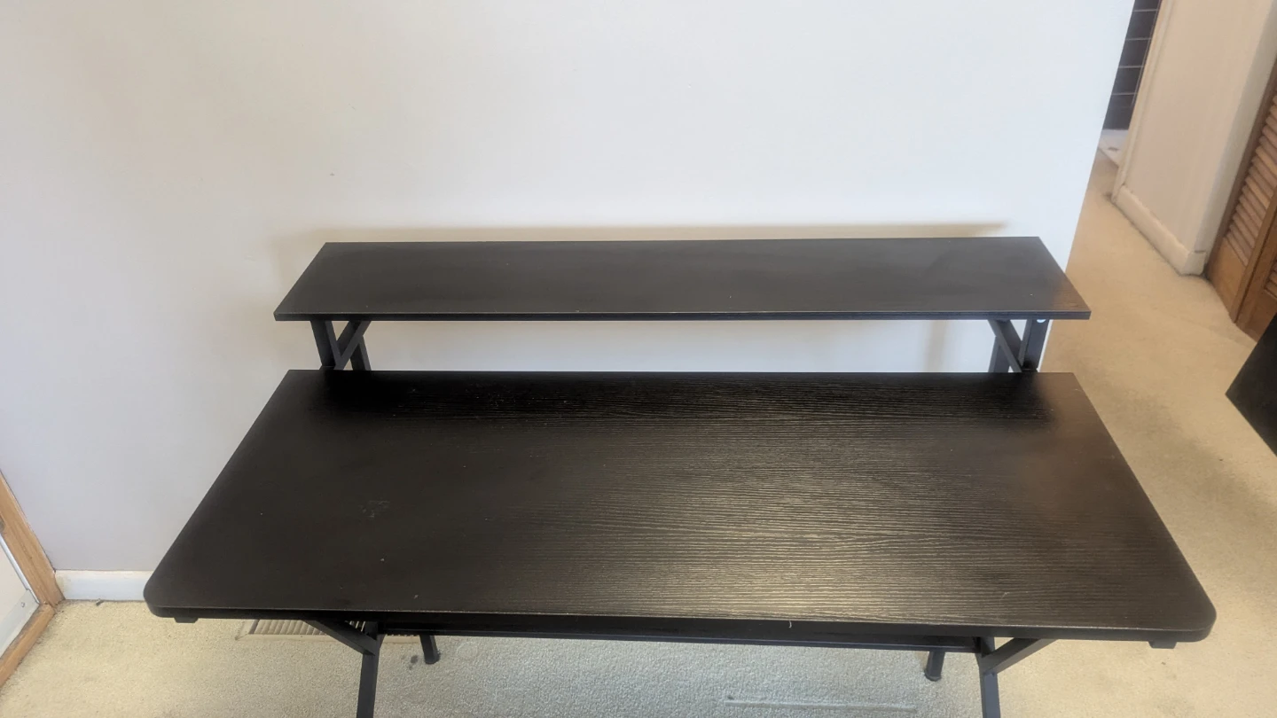 Black Computer Desk with Shelf - photo 2