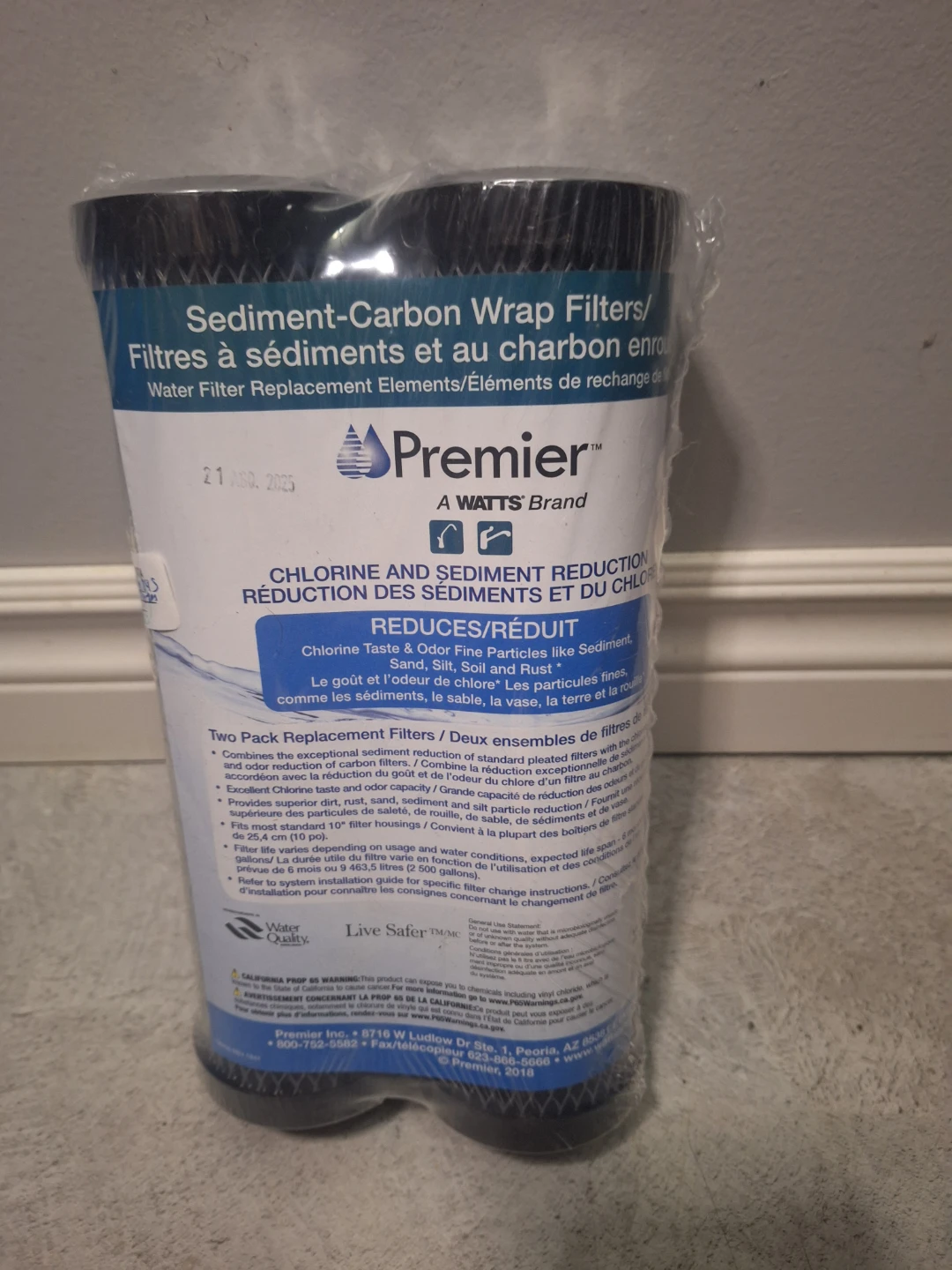 Premier Sediment-Carbon Wrap Water Filter Replacements (2 Pack)