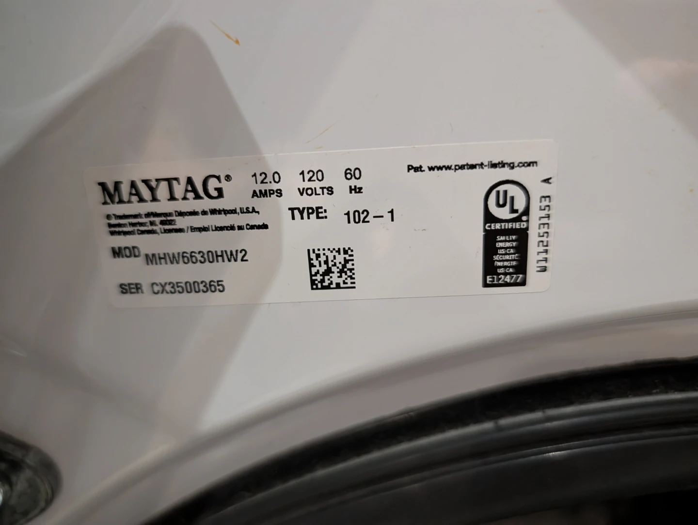 Maytag Front Load Washer MHW6630HW2  375 obo must go today